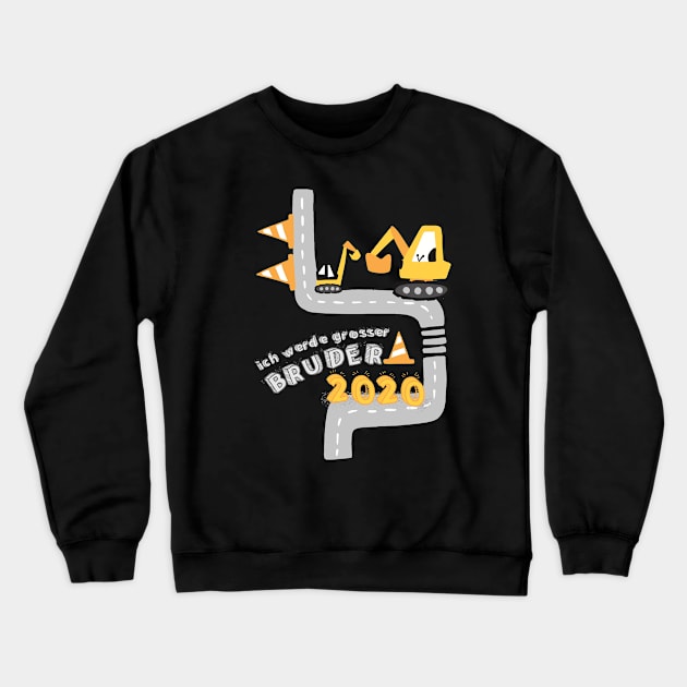 Ich werde grosser Bruder 2020 mit Bagger für große Brüder Crewneck Sweatshirt by alpmedia